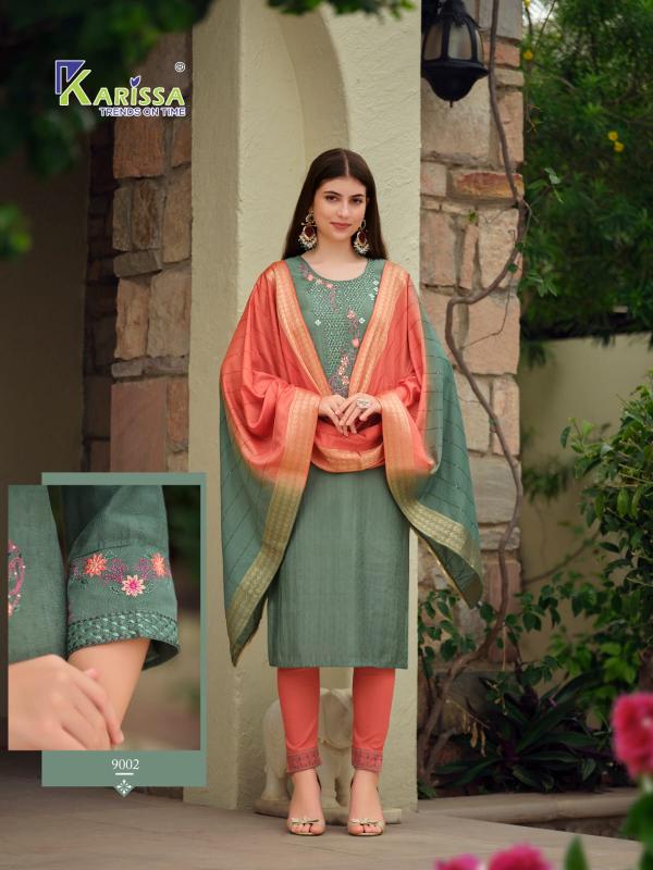 Karissa Nora Festive Wear Silk Kurti Pant With Dupatta Collection